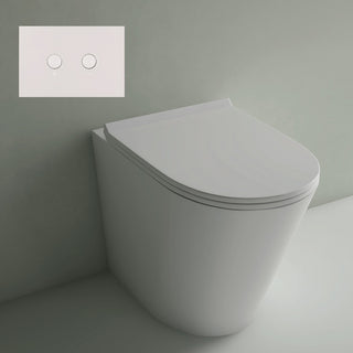 Studio Bagno Manhattan MAN002 Matte White Wall Faced Pan including Oli 74 (Pneumatic) Cistern & Matte White Button - MAN002/MW + 601602/PN + OL0216622