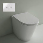 Studio Bagno Manhattan MAN002 Gloss White Wall Faced Pan including Oli 74 (Pneumatic) Cistern & Polished Chrome Button - MAN002 + 601602/PN + OL0154963