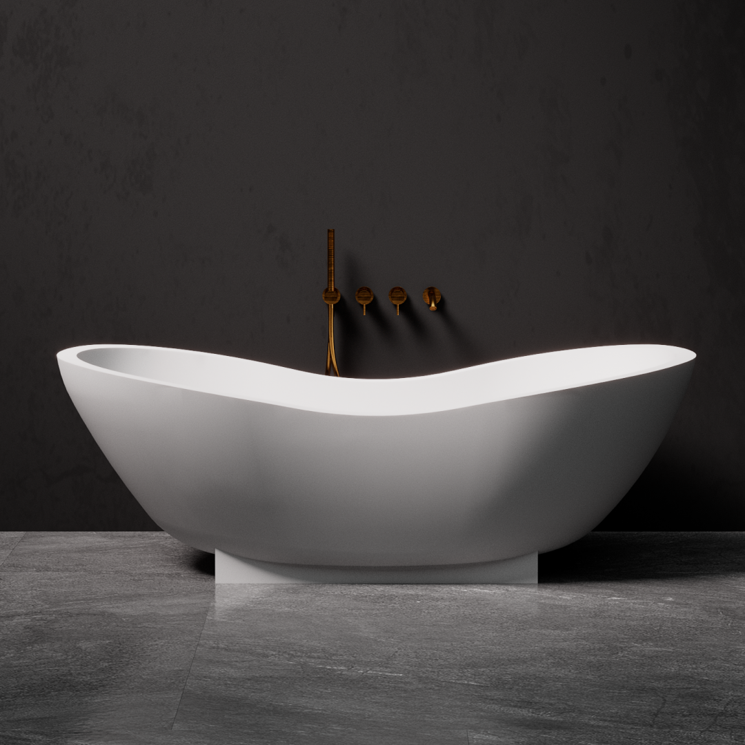 Pietra Bianca Mango 1820mm Freestanding Bath - Charcoal - PB4092-C