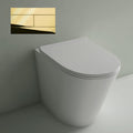 Studio Bagno Manhattan Matte White Wall Faced Pan Including OLI 74 (Mechanical) Cistern & Button - Gold Button - MAN002/MW + 601602/MC + OL154962