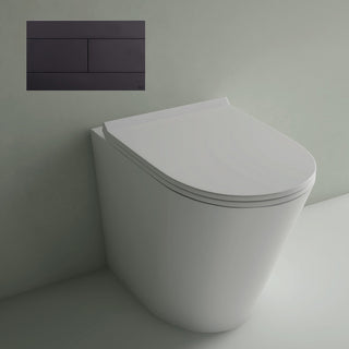 Studio Bagno Manhattan Matte White Wall Faced Pan Including OLI 74 (Mechanical) Cistern & Button - Matte Black Button - MAN002/MW + 601602/MC + OL0659056