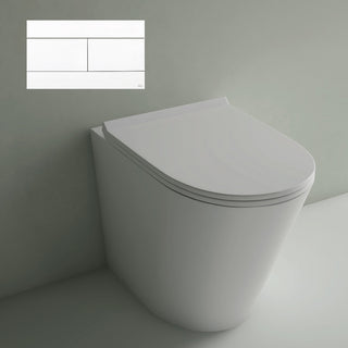 Studio Bagno Manhattan Matte White Wall Faced Pan Including OLI 74 (Mechanical) Cistern & Button - Matte White Button - MAN002/MW + 601602/MC + OL0659042