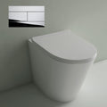 Studio Bagno Manhattan Matte White Wall Faced Pan Including OLI 74 (Mechanical) Cistern & Button - Polished Chrome Button - MAN002/MW + 601602/MC + OL0659044