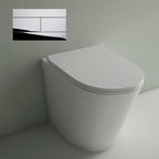 Studio Bagno Manhattan Matte White Wall Faced Pan Including OLI 74 (Mechanical) Cistern & Button - Polished Chrome Button - MAN002/MW + 601602/MC + OL0659044