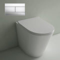 Studio Bagno Manhattan Matte White Wall Faced Pan Including OLI 74 (Mechanical) Cistern & Button - Satin Chrome Button - MAN002/MW + 601602/MC + OL0659046
