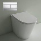 Studio Bagno Manhattan Matte White Wall Faced Pan Including OLI 74 (Mechanical) Cistern & Button - Satin Chrome Button - MAN002/MW + 601602/MC + OL0659046