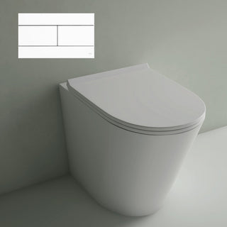 Studio Bagno Manhattan Matte White Wall Faced Pan Including OLI 74 (Mechanical) Cistern & Button - White Button - MAN002/MW + 601602/MC + OL0659041