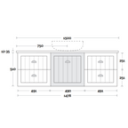 Marquis Chateau 1500mm Wall Hung Vanity - Matte White - Chateau 9 + Paco Matte Basin