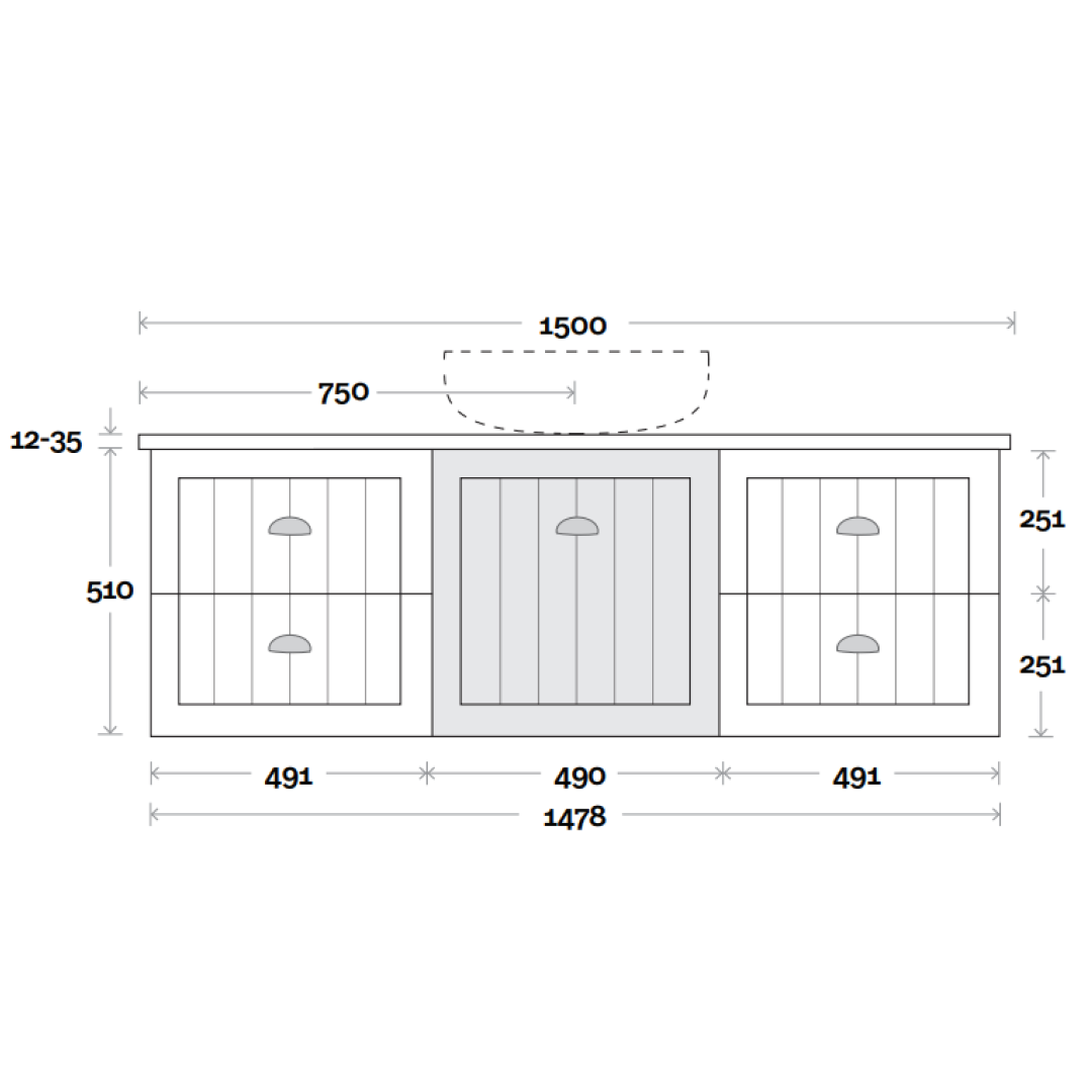 Marquis Chateau 1500mm Wall Hung Vanity - Matte White - Chateau 9 + Paco Matte Basin