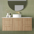 Marquis Hamilton 1200mm Wall Hung Vanity - Prime Oak - Hamilton 5 + Regio Matte Basin