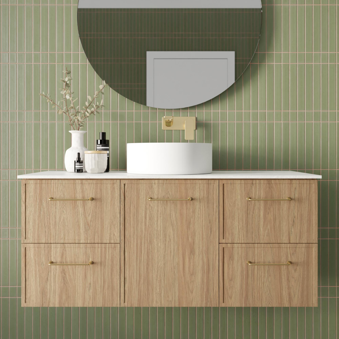 Marquis Hamilton 1200mm Wall Hung Vanity - Prime Oak - Hamilton 5 + Regio Matte Basin
