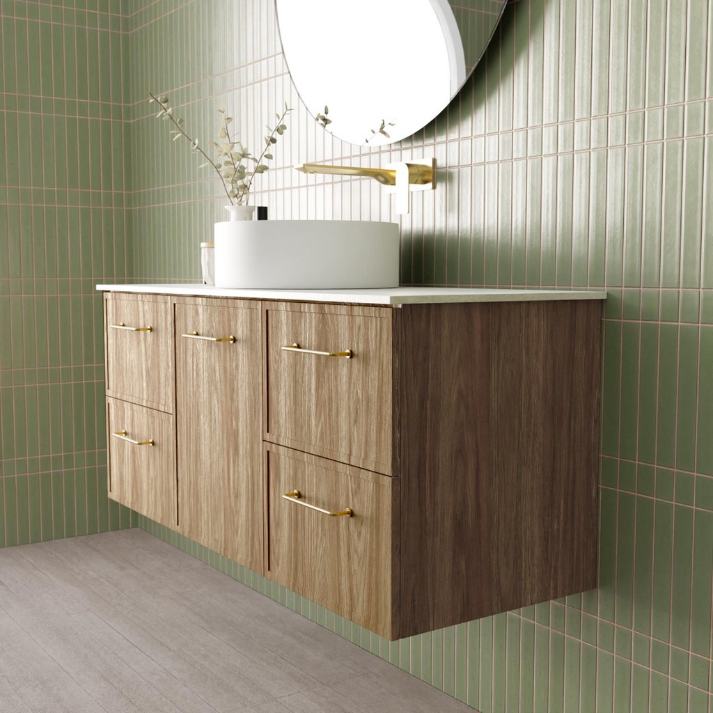 Marquis Hamilton 1200mm Wall Hung Vanity - Prime Oak - Hamilton 5 + Regio Matte Basin