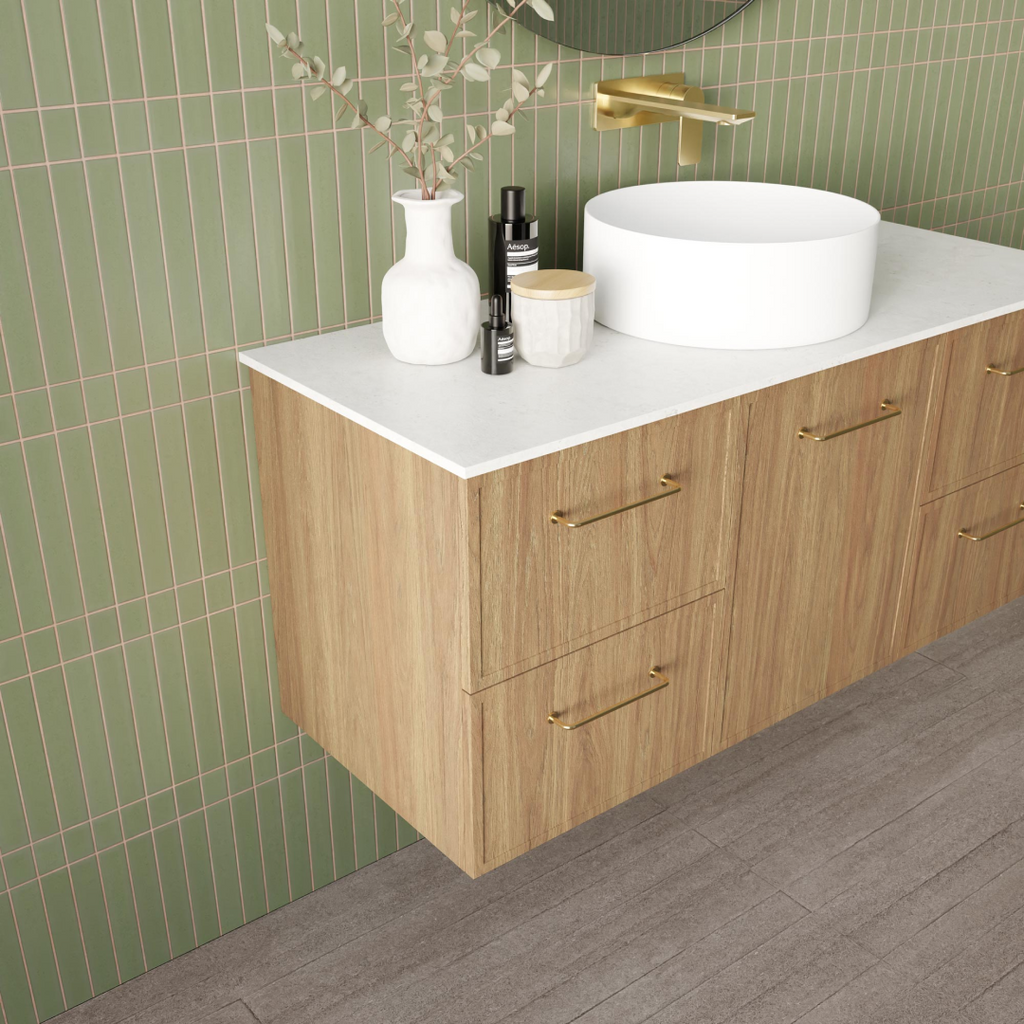 Marquis Hamilton 1200mm Wall Hung Vanity - Prime Oak - Hamilton 5 + Regio Matte Basin