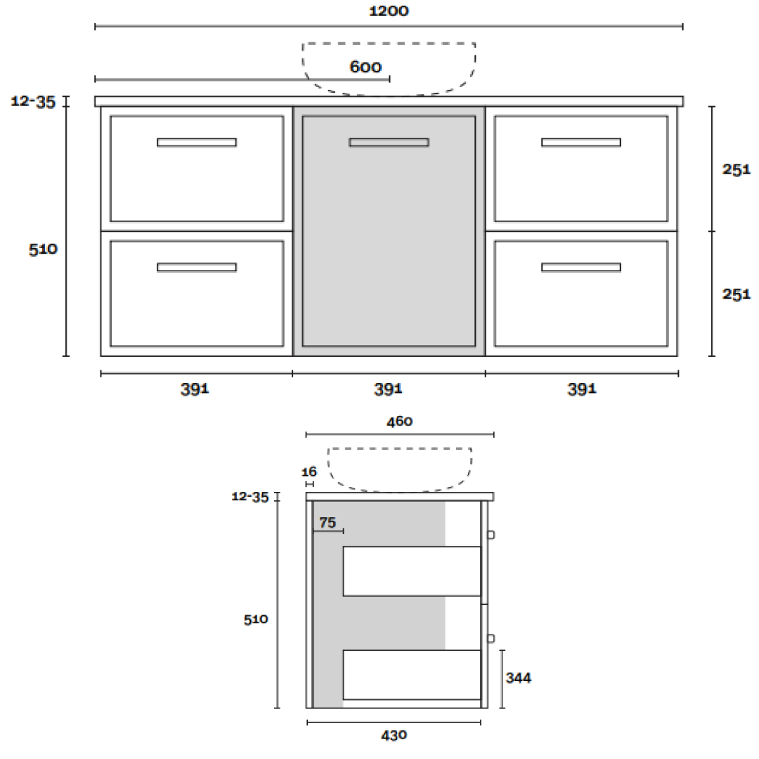 Marquis Hamilton 1200mm Wall Hung Vanity - Prime Oak - Hamilton 5 + Regio Matte Basin