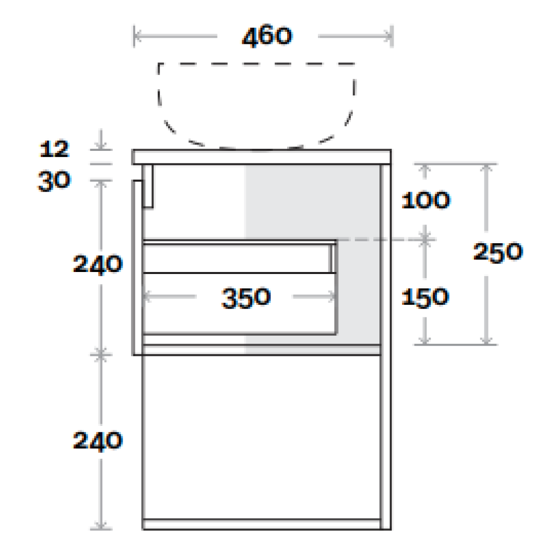 Marquis Oxford 900mm Wall Hung Vanity - Winter Sky - Oxford 3 + Regio Basin