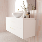 Marquis Riviera 1200mm Wall Hung Vanity - Matte White - Riviera 8S + Liso Matte Basin