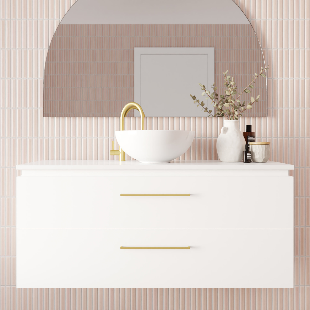 Marquis Riviera 1200mm Wall Hung Vanity - Matte White - Riviera 8S + Liso Matte Basin