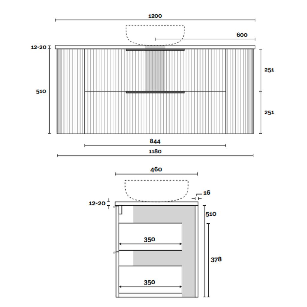 Marquis Shore 1200mm Wall Hung Vanity - Prime Oak Cabinet - Shore-4