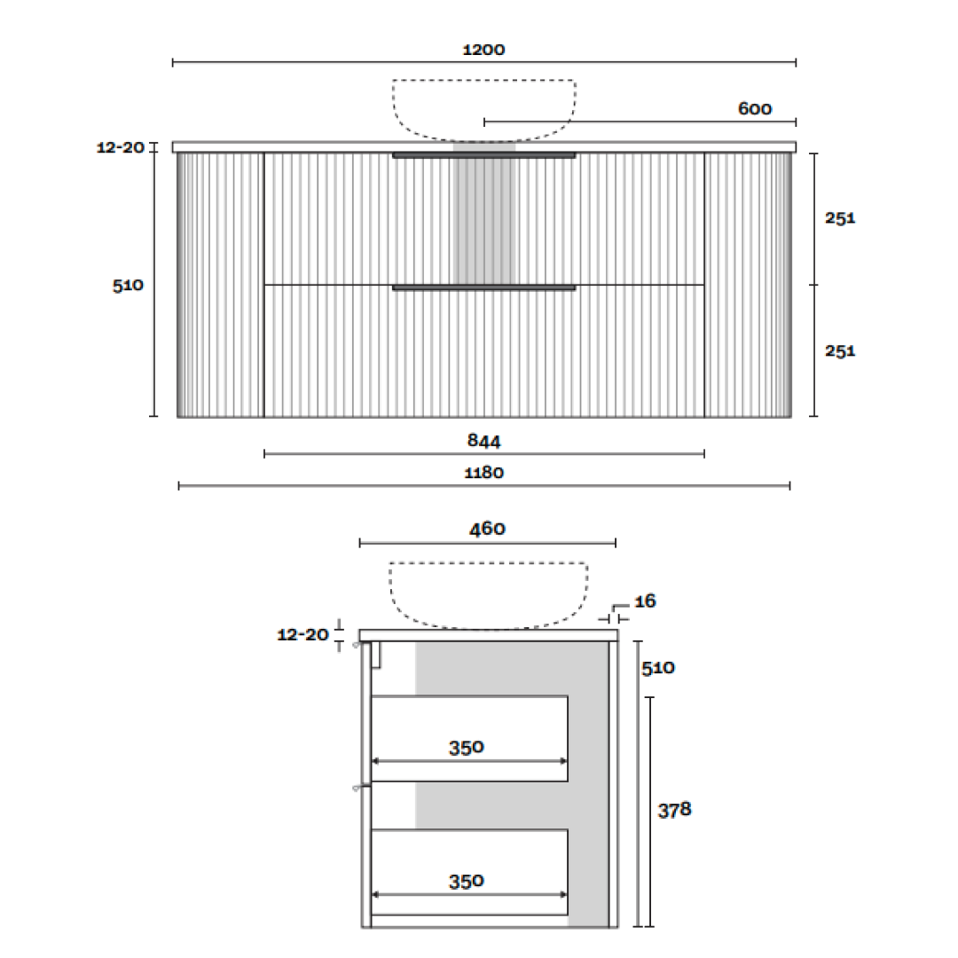 Marquis Shore 1200mm Wall Hung Vanity - Prime Oak Cabinet - Shore-4