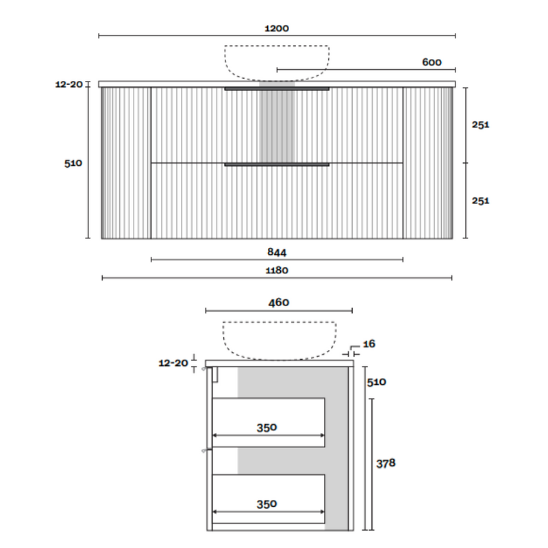 Marquis Shore 1200mm Wall Hung Vanity - Prime Oak Cabinet