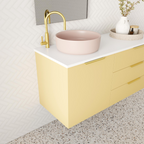 Marquis Shortland 1200mm Wall Hung Vanity - Pale Honey - SHORTLAND 3 + Paco Basin