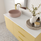 Marquis Shortland 1200mm Wall Hung Vanity - Pale Honey - SHORTLAND 3 + Paco Basin
