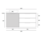 Marquis Shortland 1200mm Wall Hung Vanity - Pale Honey - SHORTLAND 3 + Paco Basin