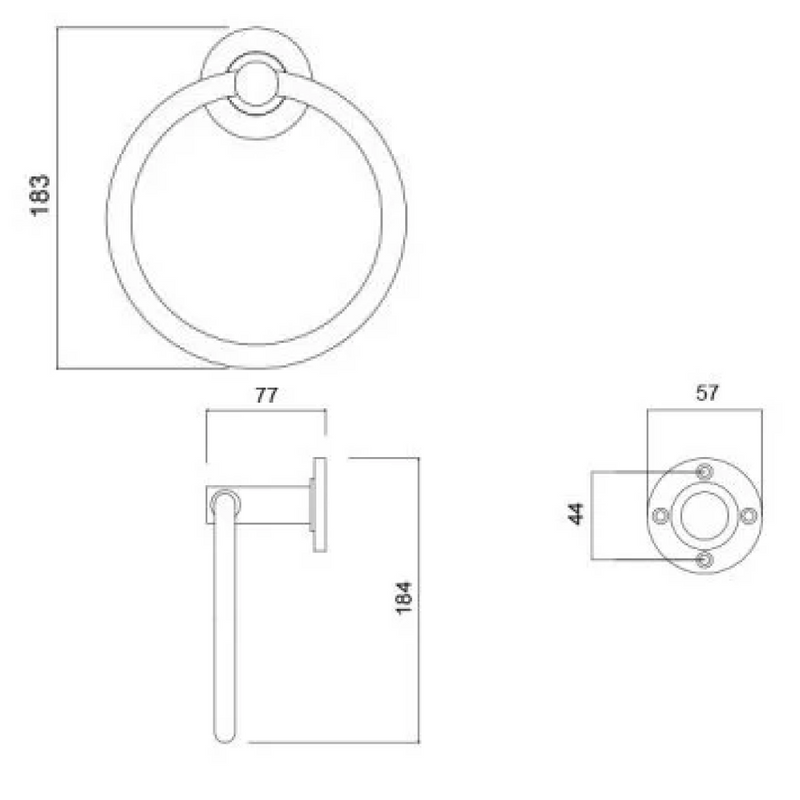 Master Rail Towel Ring - Brushed Gold TR-BG