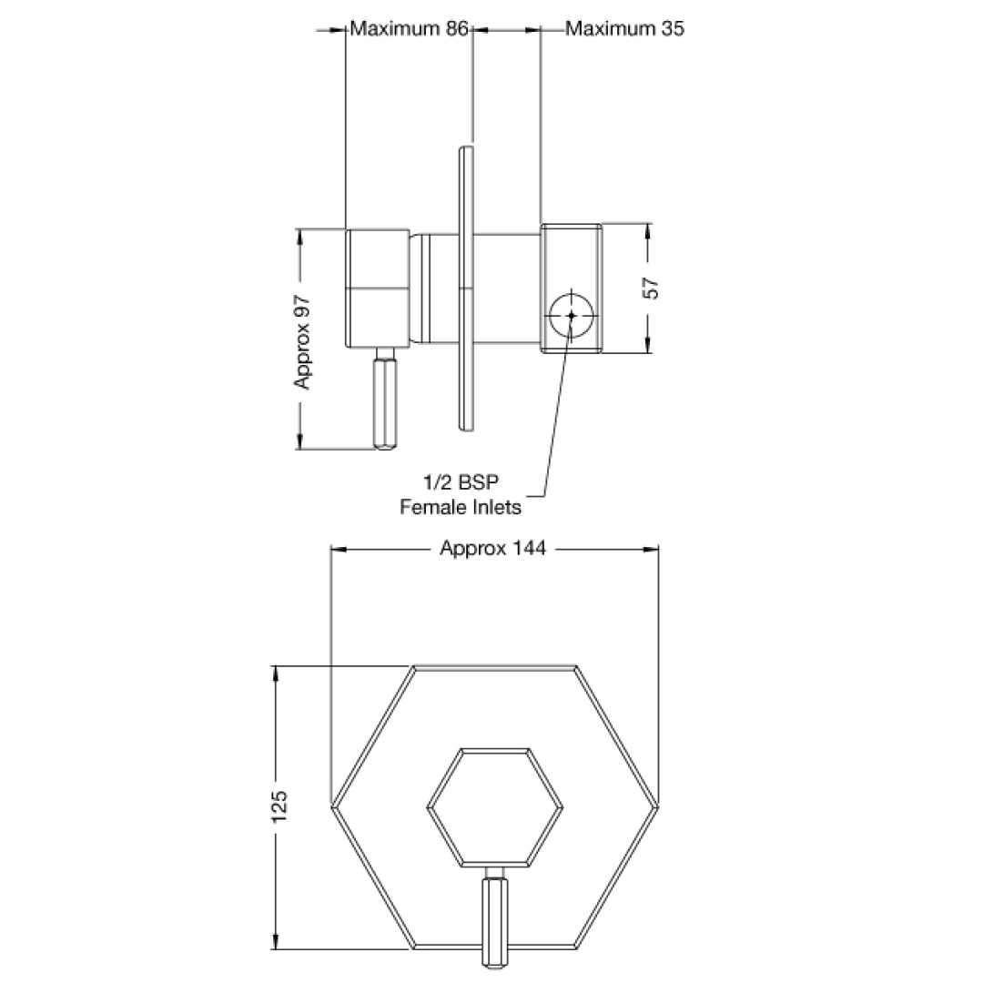 Rainware Miami Wall Mixer - 316 Stainless Steel - 8500-Miami