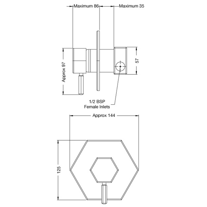 Rainware Miami Wall Mixer - 316 Stainless Steel