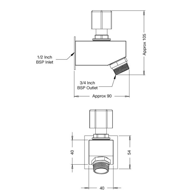 Rainware Miami Wall Mounted Cold Footwash - 316 Stainless Steel