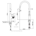 Greens Mika Pull-Down Sink Mixer - Brushed Nickel - LF21212542BN