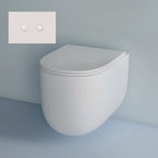 Studio Bagno Milady Wall Hung Matte White Pan Including Pneumatic Expert Evo Low Level Under Bench Cistern & Matte White Button - MIL003/MW + 721706/PN + OL0216622