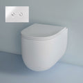 Studio Bagno Milady Wall Hung Matte White Pan Including Pneumatic Expert Evo Low Level Under Bench Cistern & Polished Chrome Button - MIL003/MW + 721706/PN + OL0154963