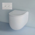 Studio Bagno Milady Wall Hung Matte White Pan Including Pneumatic Expert Evo Low Level Under Bench Cistern & Brushed Stainless Steel Button - MIL003/MW + 721706/PN + OL093399