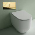 Studio Bagno Milady Gloss White Wall Faced Toilet Including OLI 74 (Mechanical) Cistern Package & Gold Button - MIL002 + 601602/MC + OL154962