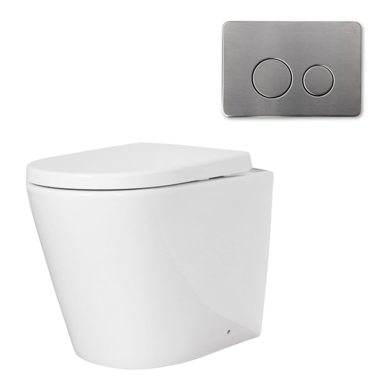 Milu Mod Odourless In-Wall Floor Mount Package Includes Pan, Seat, Cistern & Button