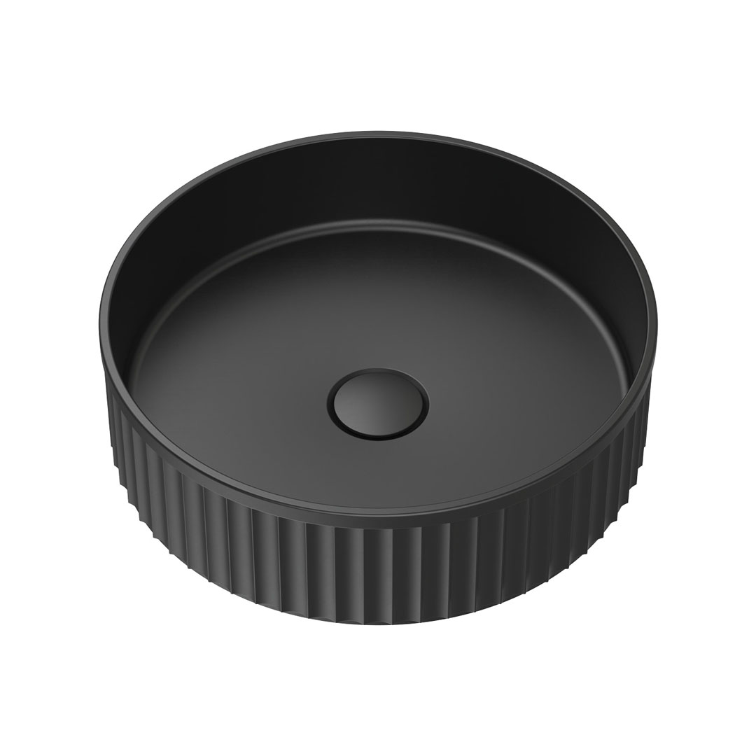 Fienza Minka Round Above Counter Basin - Matte Black - CSB802B
