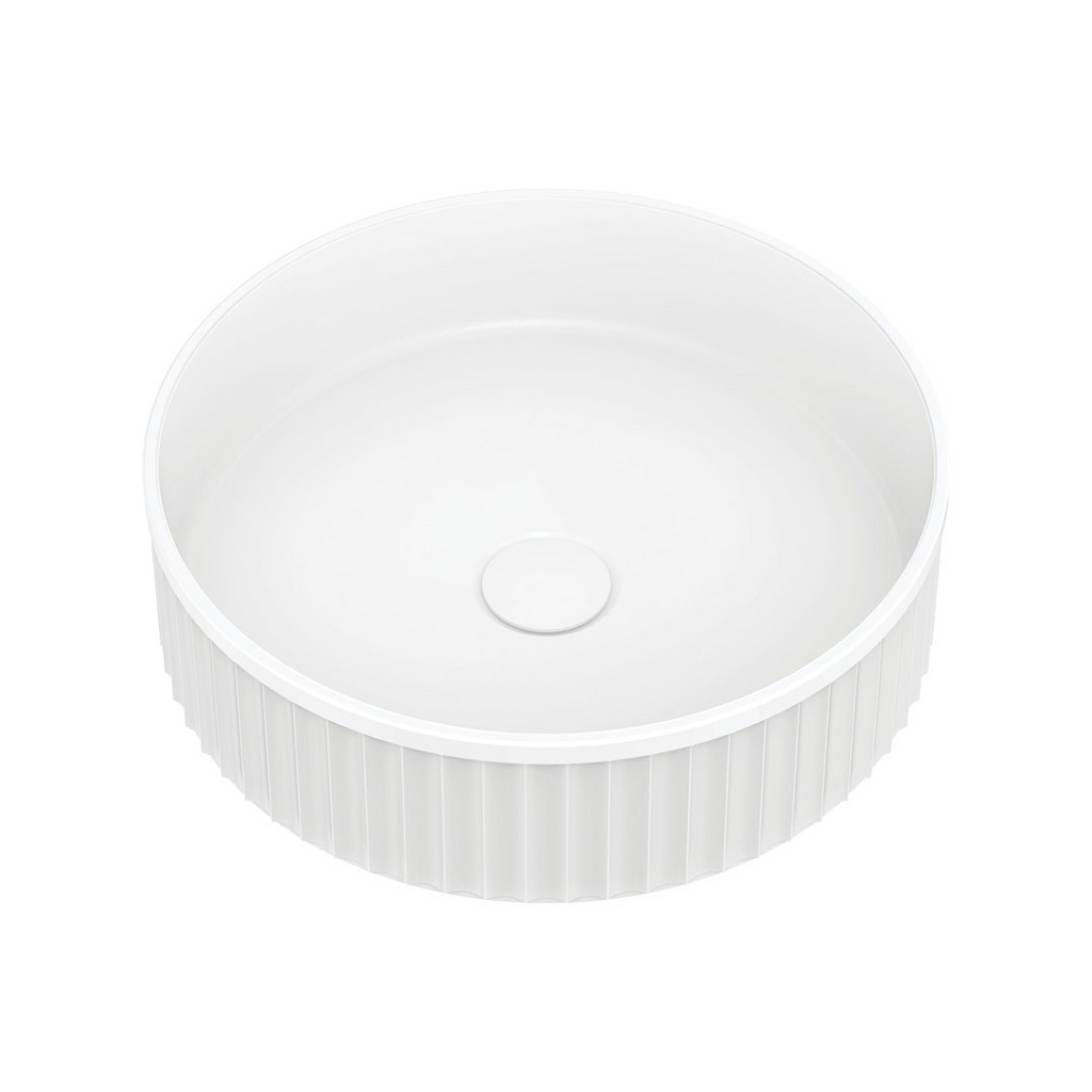 Fienza Minka Round Above Counter Basin - Matte White - CSB802