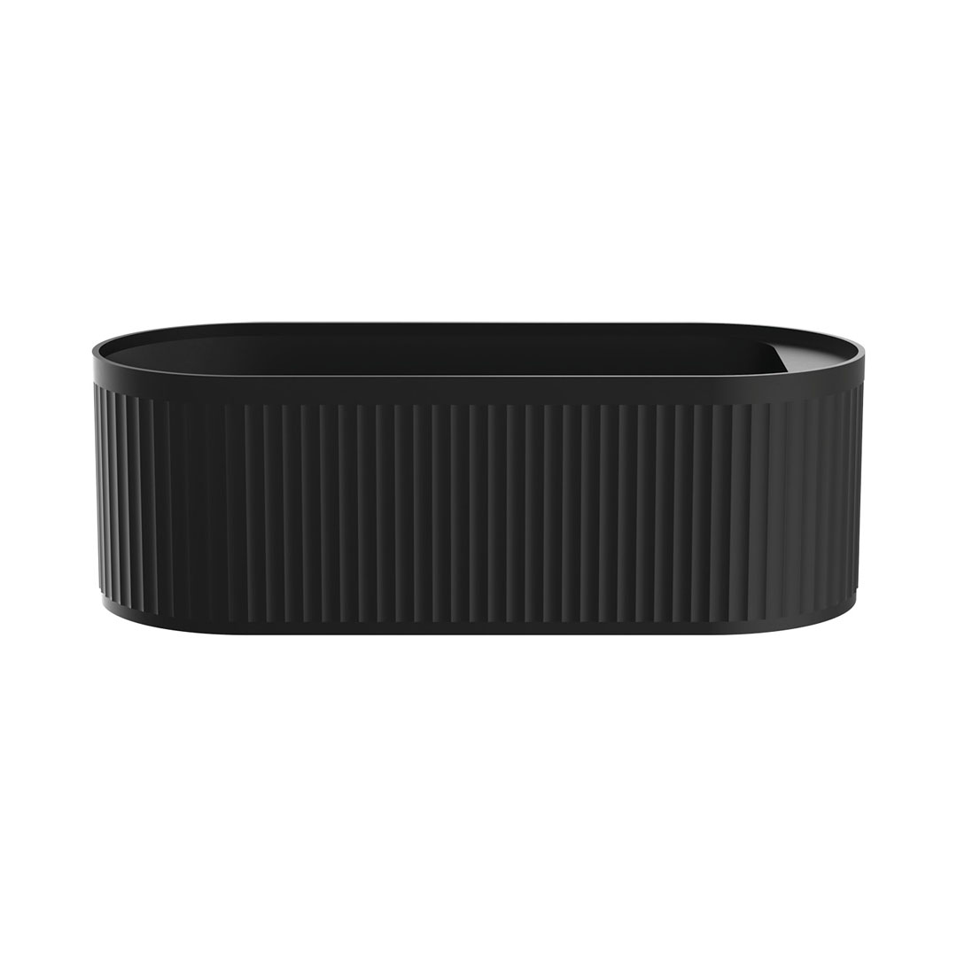 Fienza Minka 1700 Solid Surface Freestanding Bath - Matte Black - ST20-1700B