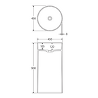 Fienza Minka Solid Surface Freestanding Basin - Matte White - CSB801