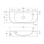 Fienza Minka Solid Surface Wall Hung Basin - Matte White - CSB310