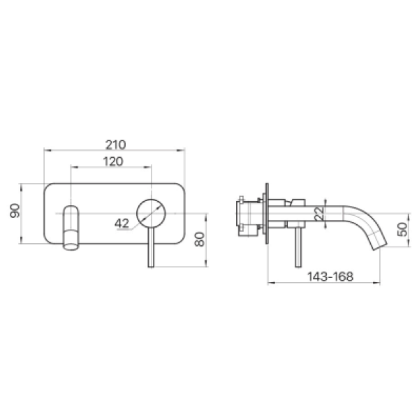 Mixx Anise Basin Wall Mixer Brushed Nickel - 11SL755BL