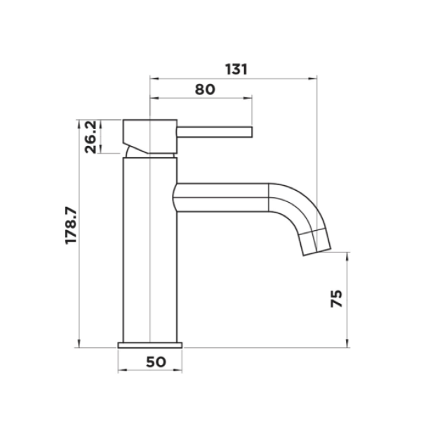 Mixx Anise Basin Mixer Curved Matte Black - 11SL750ML