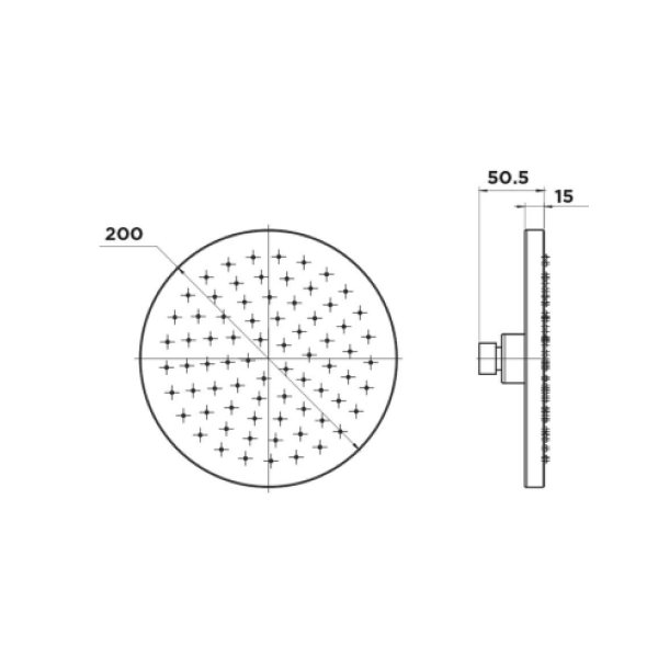 Mixx Matcha 200mm ABS Shower Head Brushed Nickel - 11RSH02BL