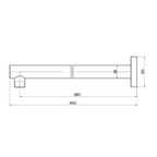 Mixx Matcha 380mm Straight Shower Arm Brushed Nickel - 11RSA01B