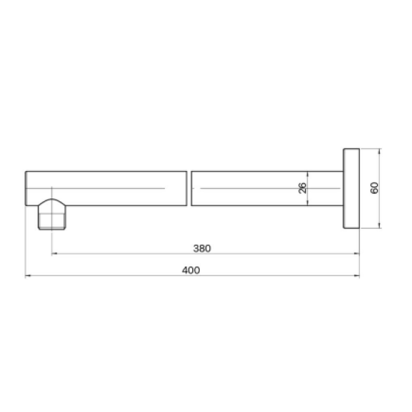 Mixx Matcha 380mm Straight Shower Arm Brushed Nickel - 11RSA01B