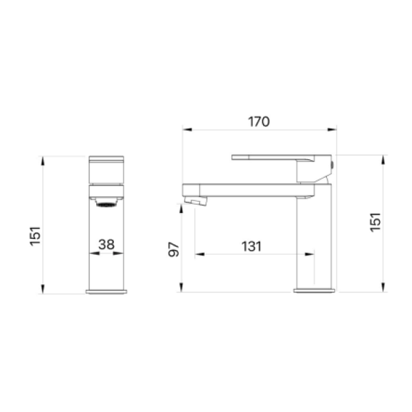 Mixx Saffron Basin Mixer Matte Black - 11SL950ML