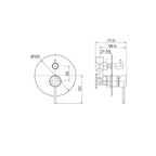 Mixx Anise Shower Diverter Wall Mixer - Includes In-Wall Body - Brushed Nickel - 11SL754B