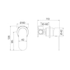 Mixx Saffron Shower Wall Mixer (60mm Backplate) Brushed Nickel - 11SL952BF